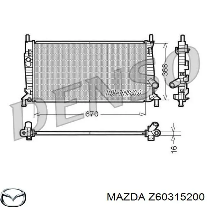 Радіатор основний Mazda Z60315200 ціна, від 48.88 USD