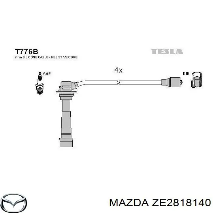 Дроти запалювання Mazda ZE2818140 ціна, від 92.12 USD