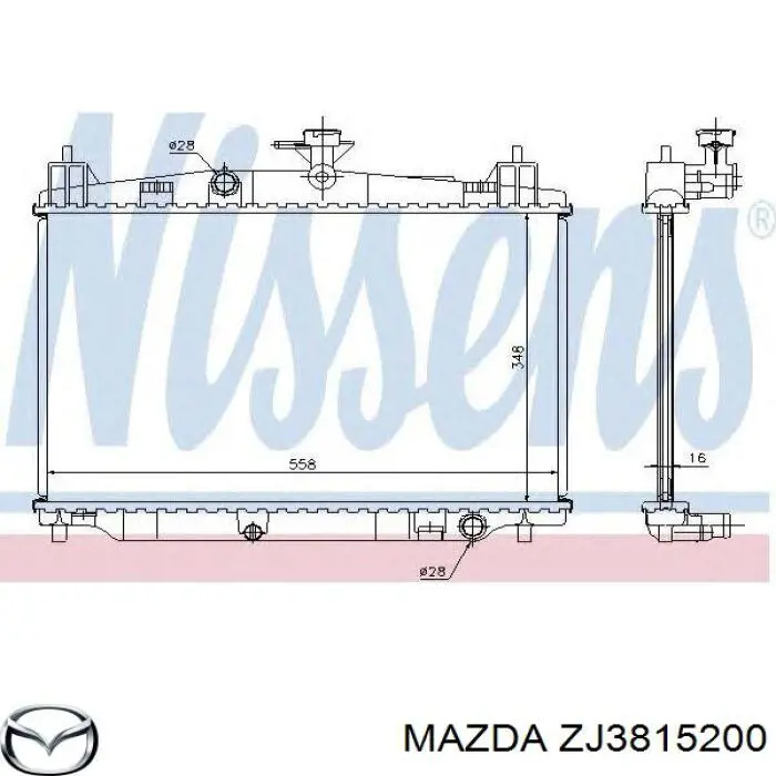Радіатор основний Mazda ZJ3815200 ціна, від 114.02 USD