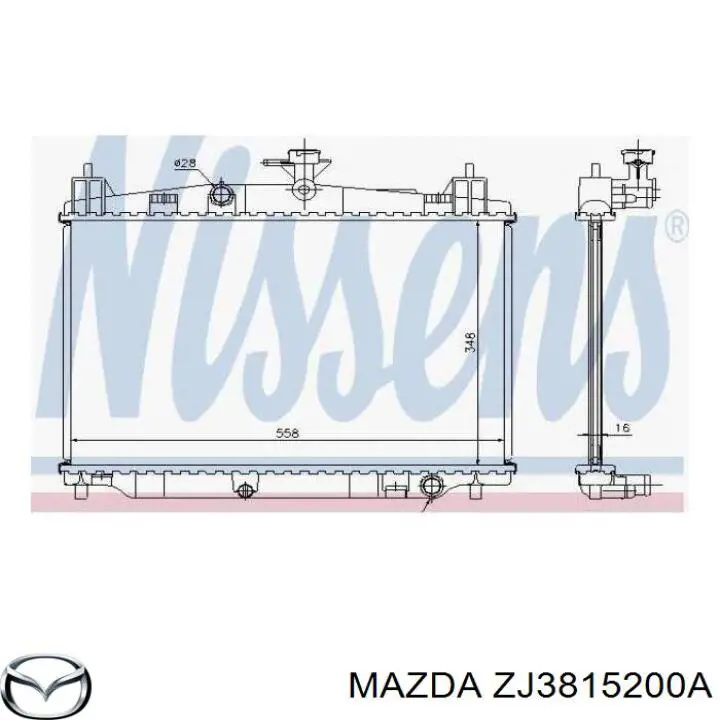 Радіатор ZJ3815200A Mazda