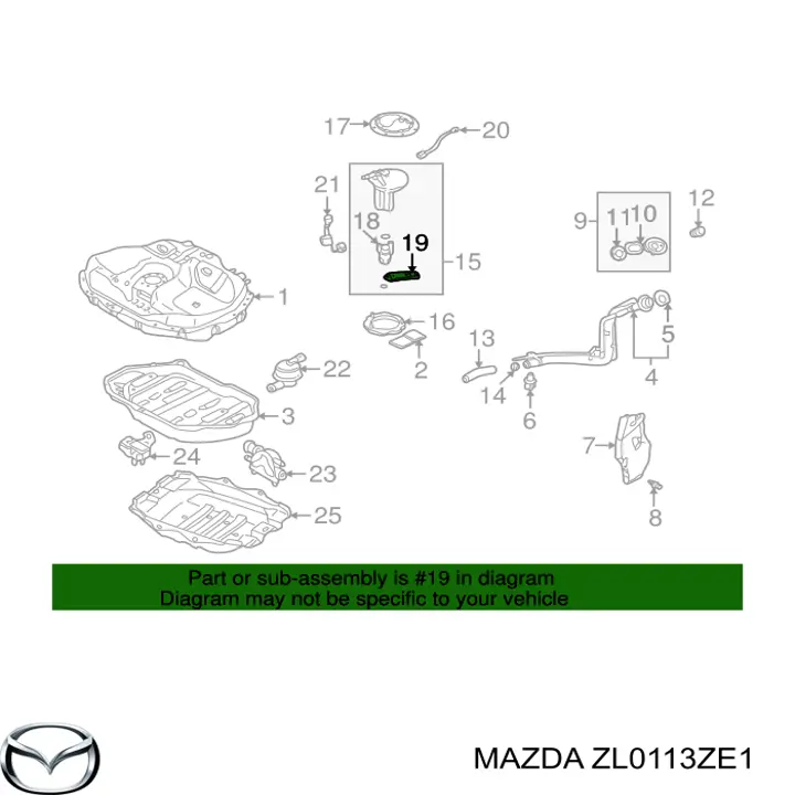 Фільтр тонкого очищення палива Mazda ZL0113ZE1 ціна, від 21.67 USD