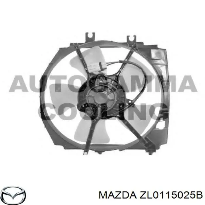 Дифузор радіатора охолодження, в зборі з двигуном і крильчаткою Mazda 323 S 6 (BJ) (Мазда 323)