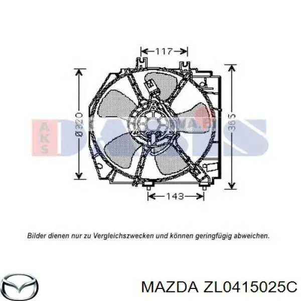 Дифузор радіатора охолодження, в зборі з двигуном і крильчаткою Mazda Protege (4 DOOR) (Мазда Protege)