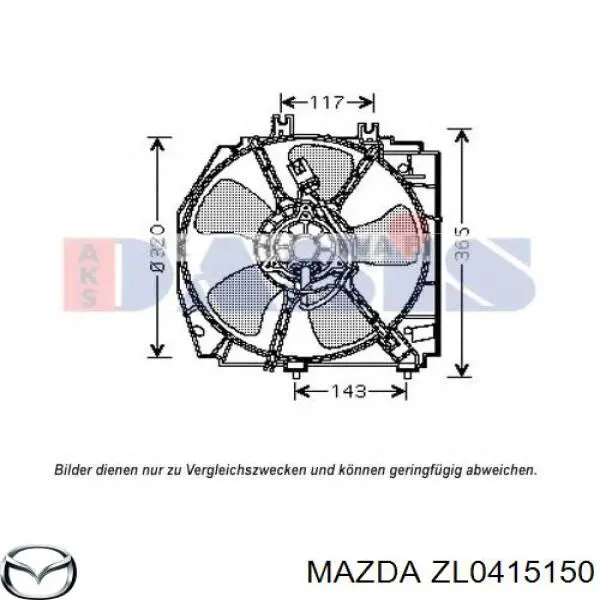 ZL0415150 Mazda двигун вентилятора системи охолодження