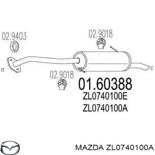 Глушник, задня частина на Mazda 323 F VI BJ