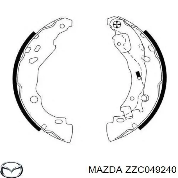 Колодки гальмові задні, барабанні ZZC049240 Mazda