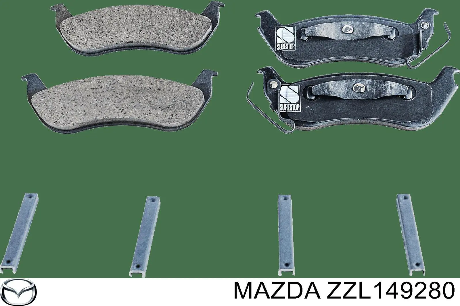 ZZL149280 Mazda колодки гальмівні передні, дискові