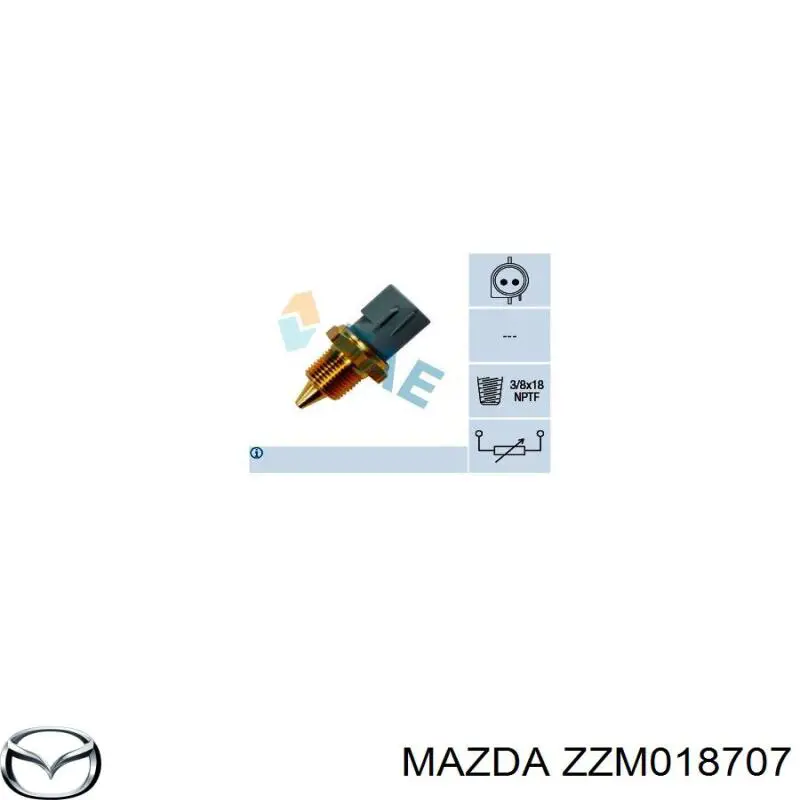 Датчик температури охолоджуючої рідини ZZM018707 MAZDA