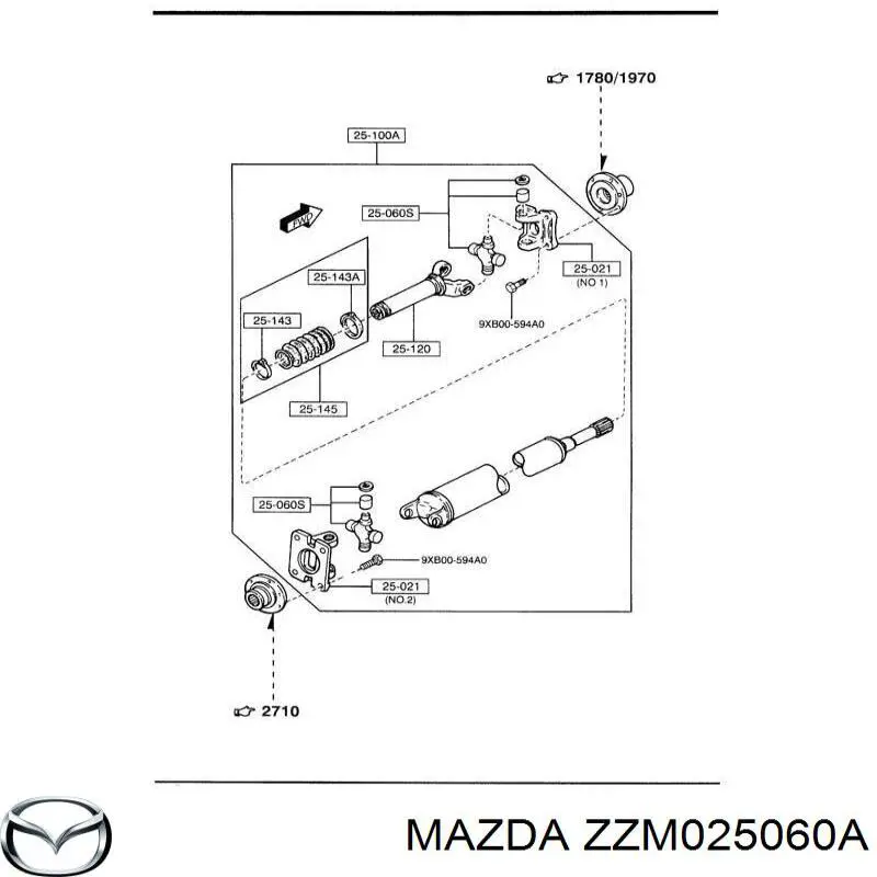 ZZM025060A Mazda Хрестовина карданного валу