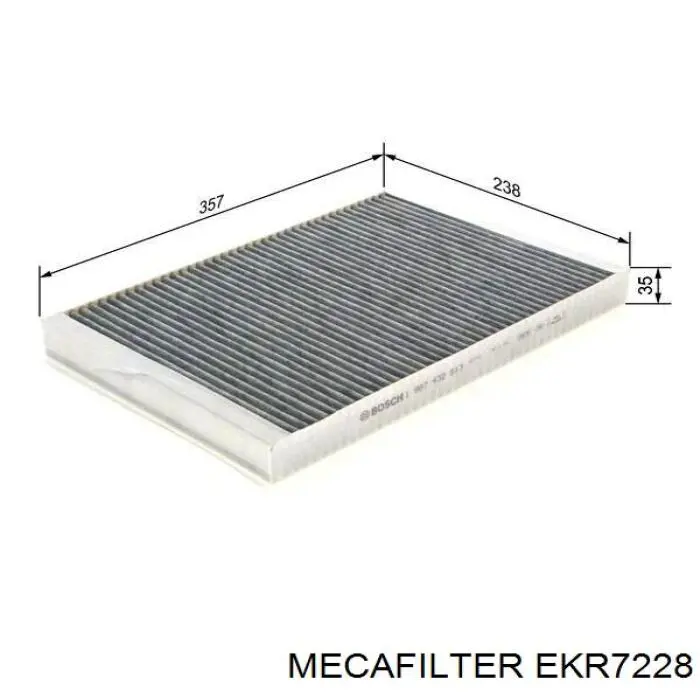 EKR7228 Mecafilter фільтр салону