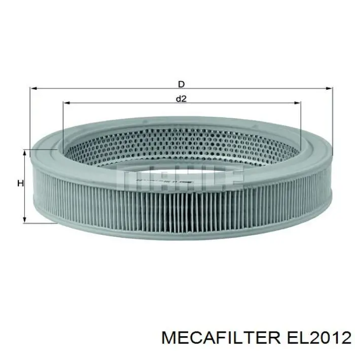 Елемент повітряного фільтра Mecafilter EL2012 ціна, від 5.08 USD