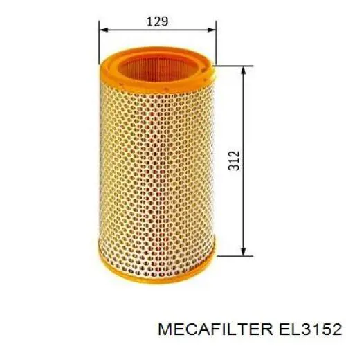 Елемент повітряного фільтра Mecafilter EL3152 ціна, від 8.17 USD
