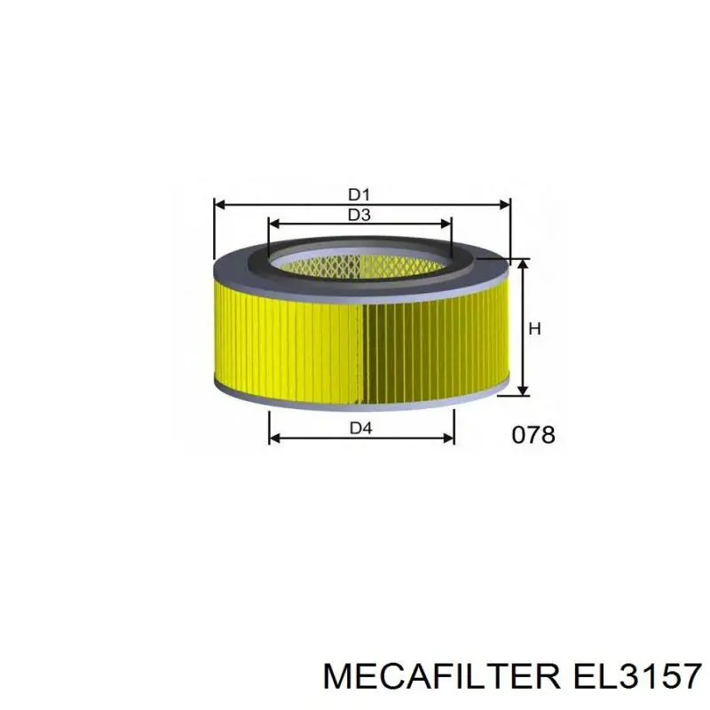Повітряний фільтр EL3157 Mecafilter