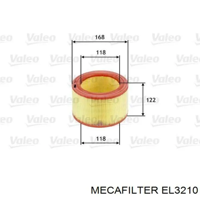 Елемент повітряного фільтра Mecafilter EL3210 ціна, від 6.17 USD