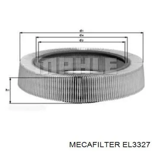 EL3327 Mecafilter Повітряний фільтр двигуна