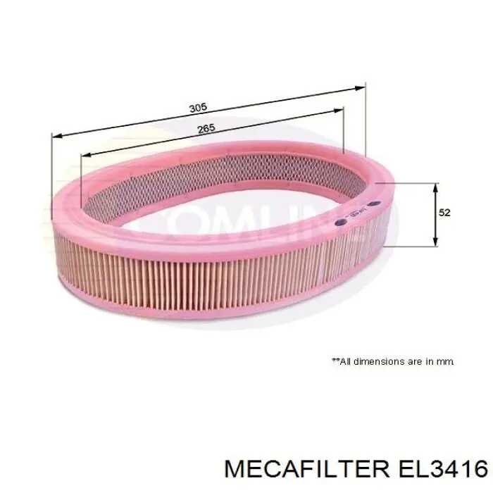 EL3416 Mecafilter фільтр повітряний