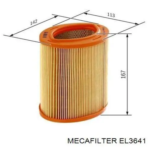 EL3641 Mecafilter Повітряний фільтр двигуна