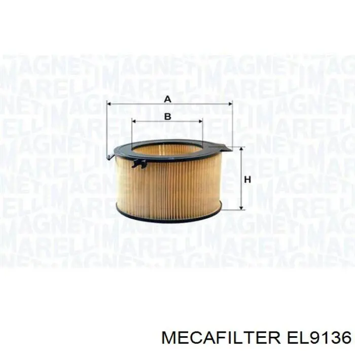 EL9136 Mecafilter Повітряний фільтр двигуна