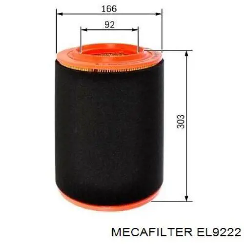 EL9222 Mecafilter Повітряний фільтр двигуна