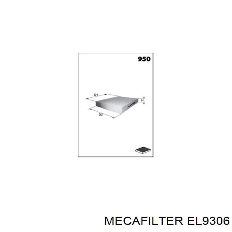 EL9306 Mecafilter Повітряний фільтр двигуна