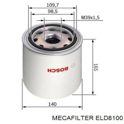 Фільтр осушувача повітря (вологомастиловідділювача) (TRUCK) ELD8100 Mecafilter