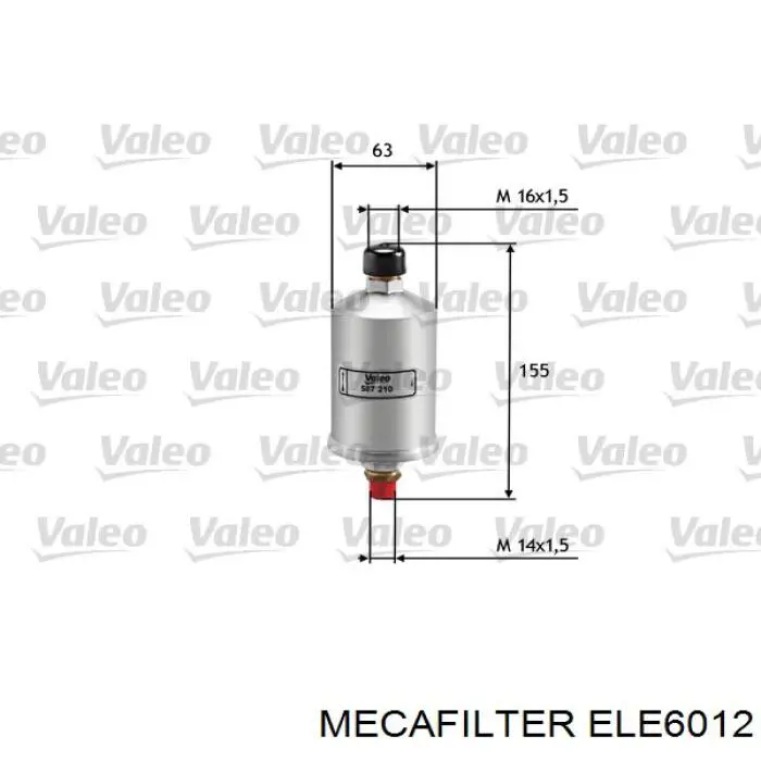 ELE6012 Mecafilter фільтр паливний