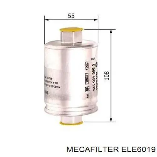 Фільтр паливний ELE6019 Mecafilter