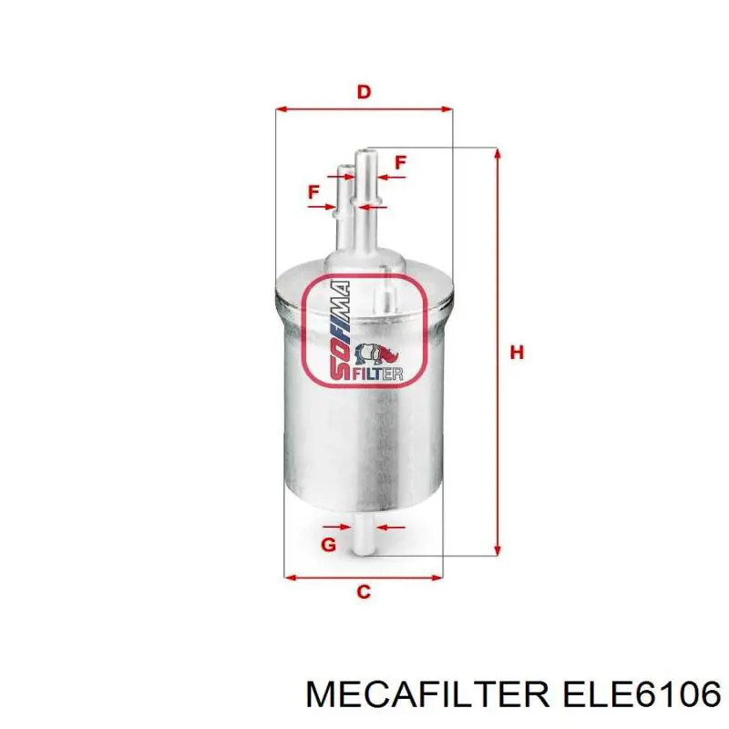 Фільтр тонкого очищення палива Mecafilter ELE6106 ціна, від 17.73 USD