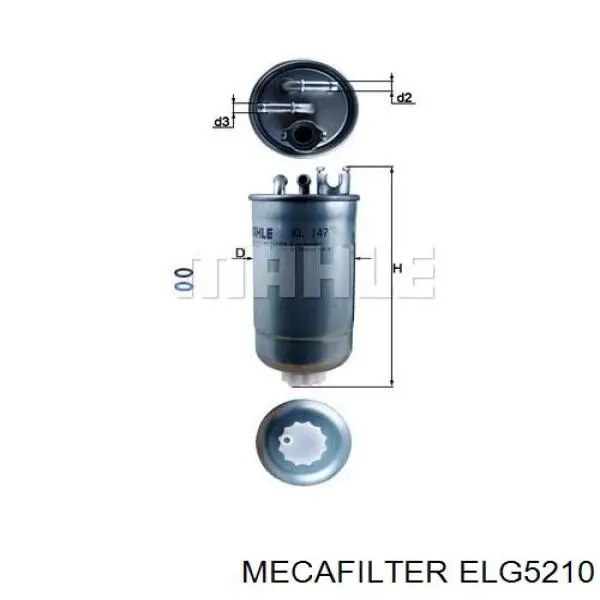 Фільтр паливний ELG5210 Mecafilter