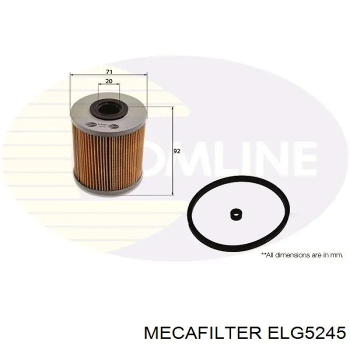 Фільтр тонкого очищення палива Mecafilter ELG5245 ціна, від 6.23 USD