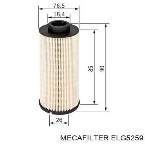 Фільтр тонкого очищення палива Mecafilter ELG5259 ціна, від 5.64 USD