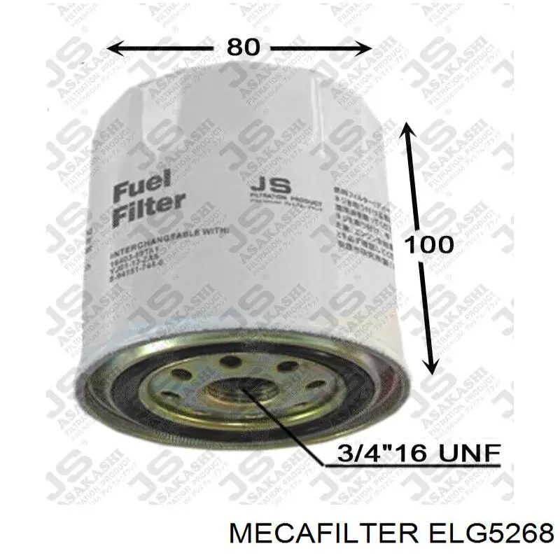 Фільтр тонкого очищення палива Mecafilter ELG5268 ціна, від 5.45 USD