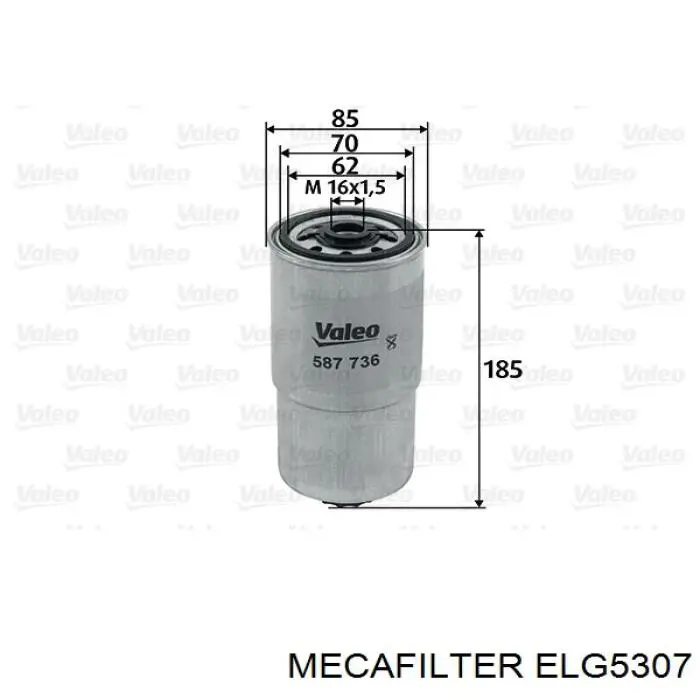 ELG5307 Mecafilter фільтр паливний