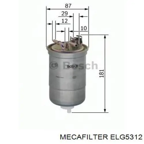 Купити ELG5312 Mecafilter Фільтр-відстійник палива грубої очистки