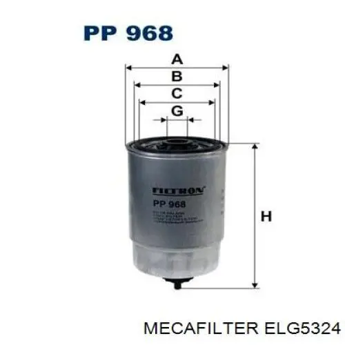Фільтр паливний Mecafilter ELG5324