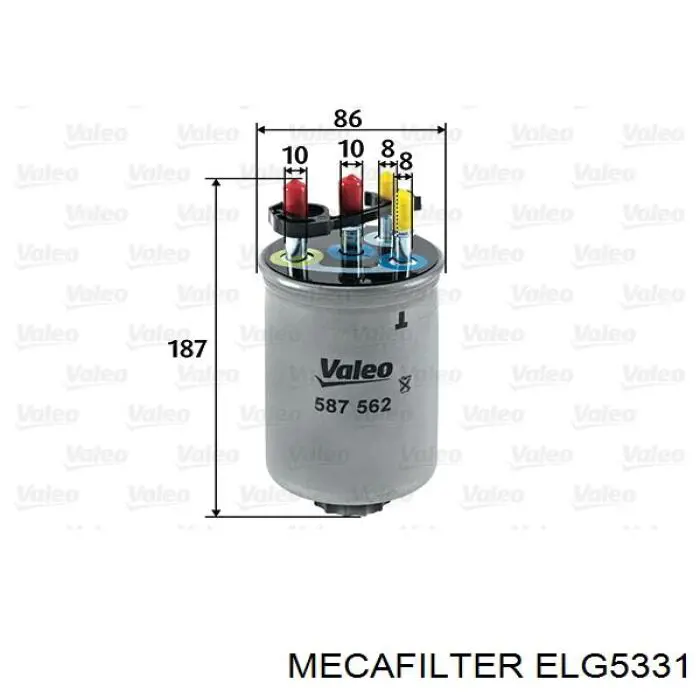 ELG5331 Mecafilter фільтр паливний