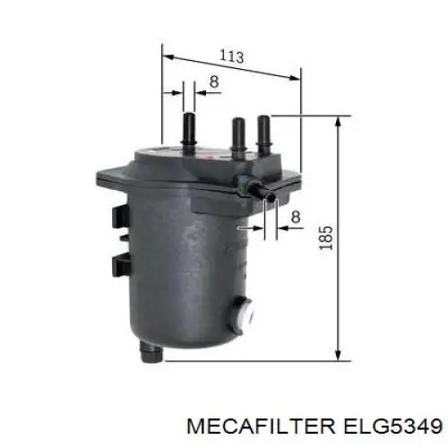 Фільтр тонкого очищення палива Mecafilter ELG5349 ціна, від 16.87 USD