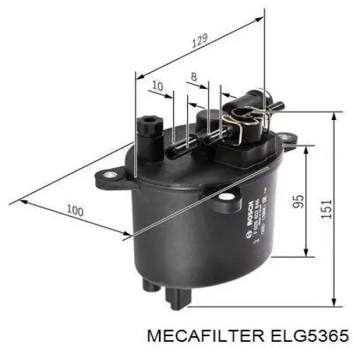 Купити ELG5365 Mecafilter Фільтр-відстійник палива грубої очистки