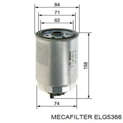 Фільтр паливний Mecafilter ELG5366