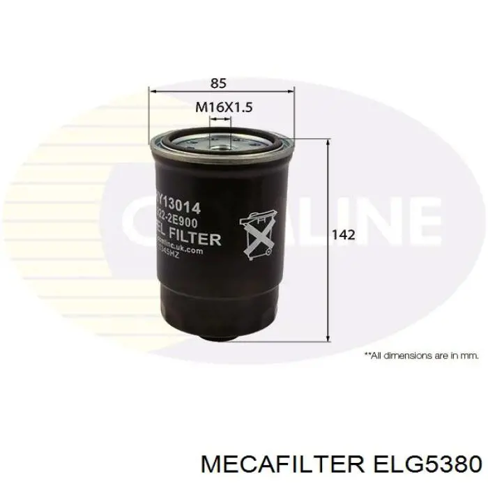 Паливний фільтр ELG5380 Mecafilter