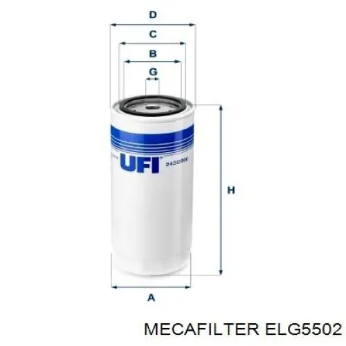 Фільтр тонкого очищення палива Mecafilter ELG5502 ціна, від 8.85 USD