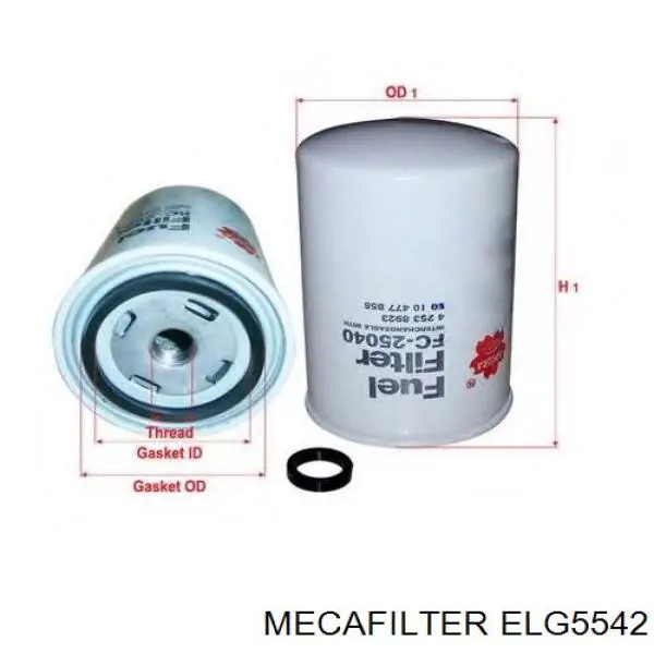 Фільтр тонкого очищення палива Mecafilter ELG5542 ціна, від 12.04 USD