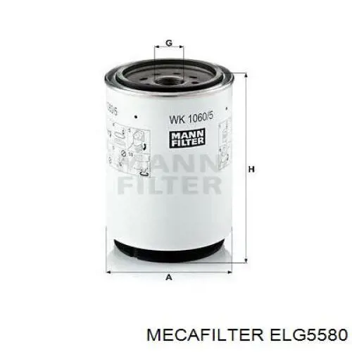 Фільтр тонкого очищення палива Mecafilter ELG5580 ціна, від 26.57 USD