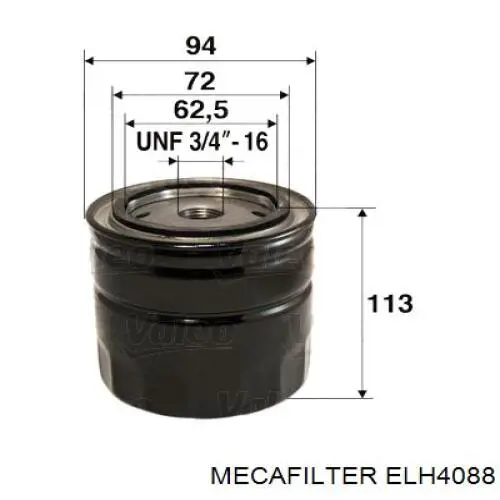 Фільтр масляний ELH4088 Mecafilter