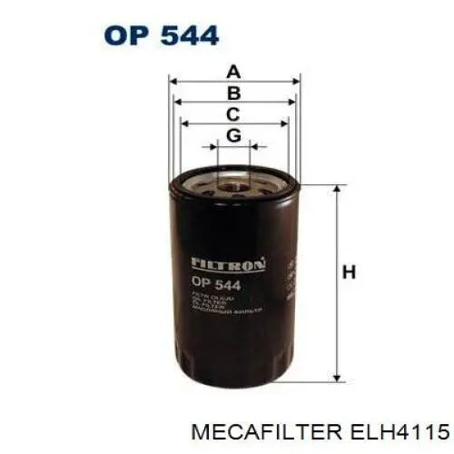 Масляний фільтр двигуна Mecafilter ELH4115 ціна, від 4.85 USD