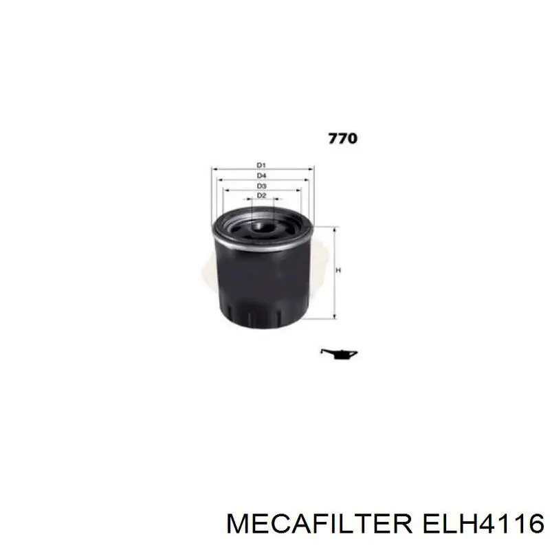 Масляний фільтр ELH4116 Mecafilter