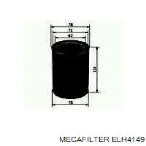 Масляний фільтр двигуна Mecafilter ELH4149 ціна, від 6.13 USD