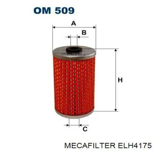 Масляний фільтр двигуна Mecafilter ELH4175 ціна, від 3.95 USD