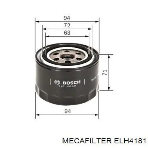 ELH4181 Mecafilter фільтр масляний