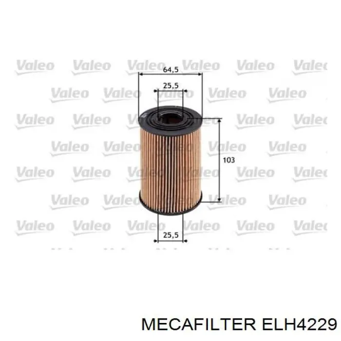 Масляний фільтр двигуна Mecafilter ELH4229 ціна, від 5.07 USD
